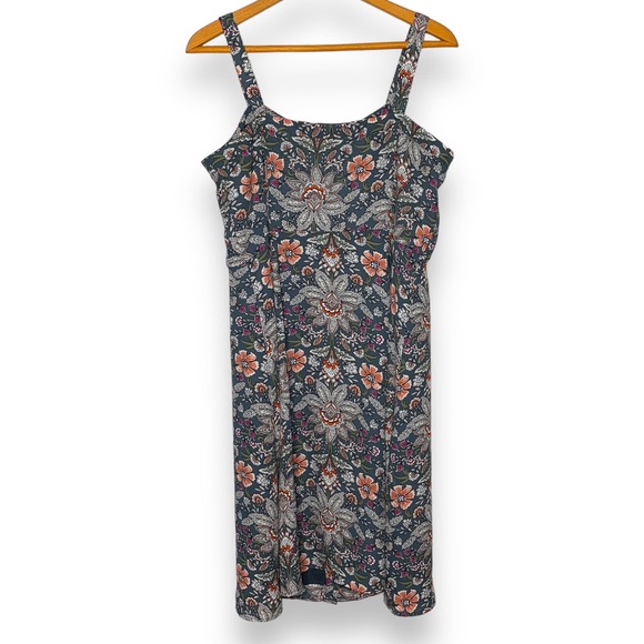 LOFT Dresses & Skirts - LOFT women's plus size gray paisley floral sleeveless midi sun dress SZ 14